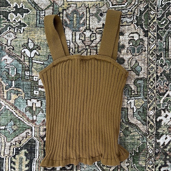 Madewell Tops - Madewell Fitted Ribbed Tan Tank Top